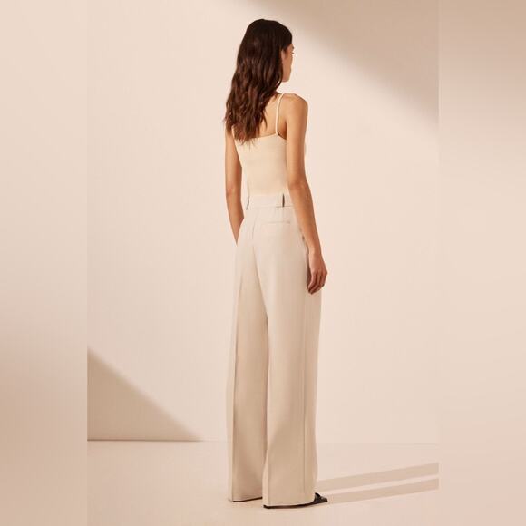 NWT Shona Joy Irena High Waisted Tailored Pant Bone Womens Size 10 - Picture 2 of 12